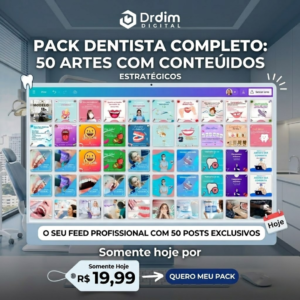 DENTISTA - PACK 50 ARTES PRONTAS EDITÁVEIS