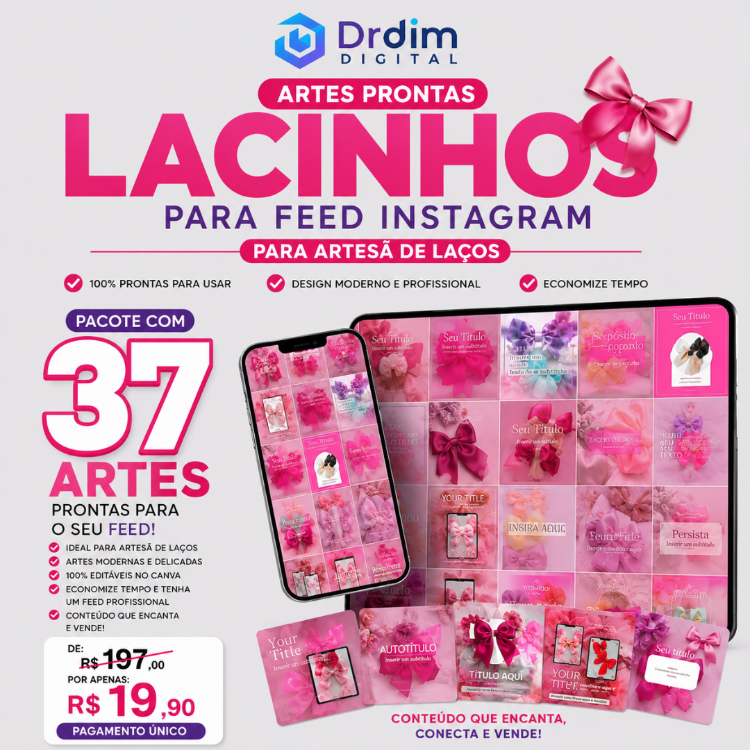 LAÇOS PACK ARTES PRONTAS EDITÁVEIS